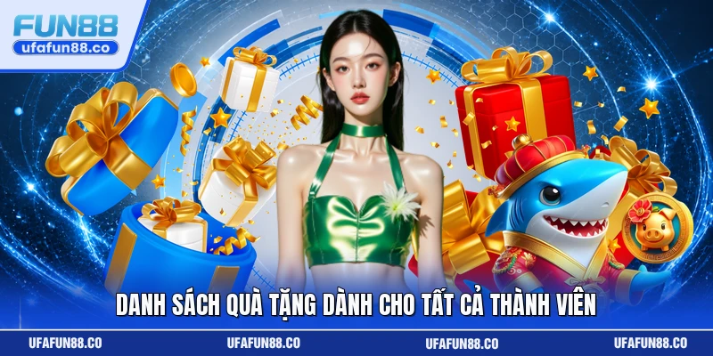 Danh sách quà tặng dành cho tất cả thành viên